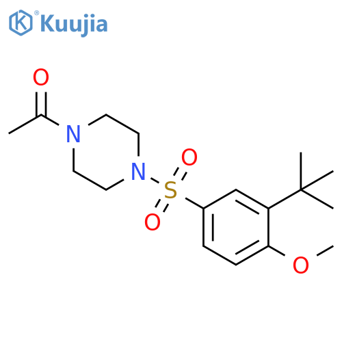 1-4-(3-tert-butyl-4-methoxybenzenesulfonyl)piperazin-1-ylethan-1-one structure