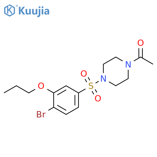 1-4-(4-bromo-3-propoxybenzenesulfonyl)piperazin-1-ylethan-1-one structure