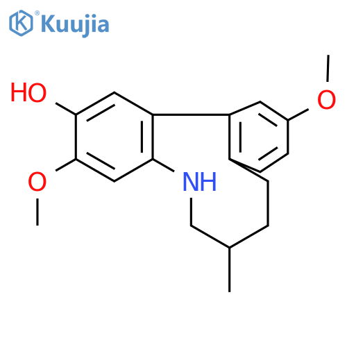 5,6,8,9-tetrahydro-3,12-dimethoxy-7-methyl-dibenzazonin-2-ol structure