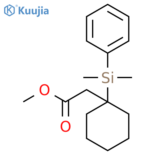 Cyclohexaneacetic acid, 1-(dimethylphenylsilyl)-, methyl ester structure