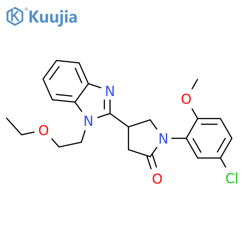 1-(5-chloro-2-methoxyphenyl)-4-1-(2-ethoxyethyl)-1H-1,3-benzodiazol-2-ylpyrrolidin-2-one structure
