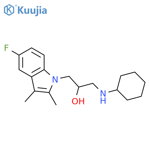 1-(cyclohexylamino)-3-(5-fluoro-2,3-dimethyl-1H-indol-1-yl)propan-2-ol structure