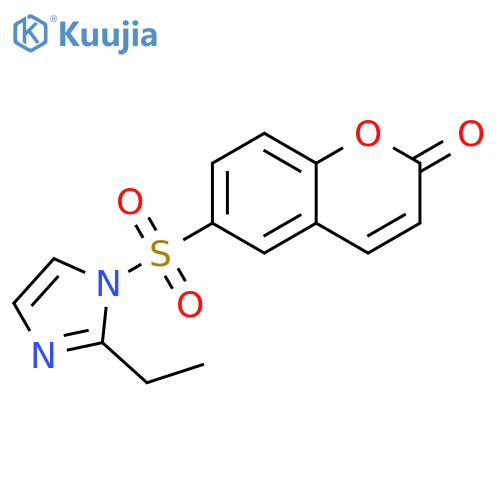 6-(2-ethyl-1H-imidazol-1-yl)sulfonyl-2H-chromen-2-one structure