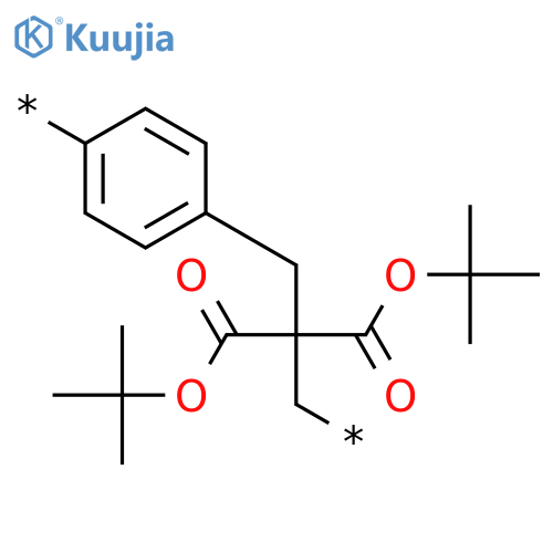 Poly[1,4-phenylene[2,2-bis[(1,1-dimethylethoxy)carbonyl]-1,3-propanediyl]] structure