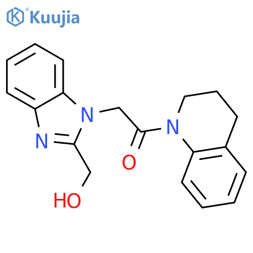 2-2-(hydroxymethyl)-1H-1,3-benzodiazol-1-yl-1-(1,2,3,4-tetrahydroquinolin-1-yl)ethan-1-one structure