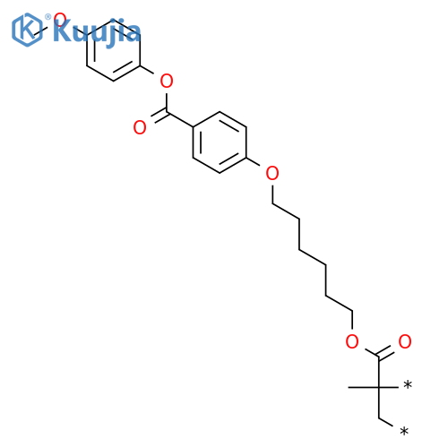 Poly[1-[[[6-[4-[(4-methoxyphenoxy)carbonyl]phenoxy]hexyl]oxy]carbonyl]-1-methyl-1,2-ethanediyl] structure
