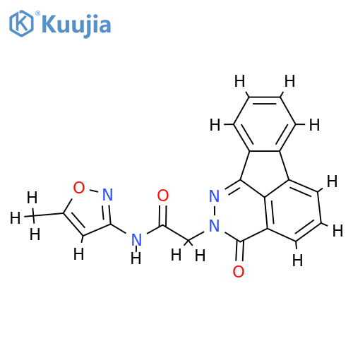N-(5-methyl-1,2-oxazol-3-yl)-2-{4-oxo-2,3-diazatetracyclo7.6.1.0^{5,16}.0^{10,15}hexadeca-1,5(16),6,8,10(15),11,13-heptaen-3-yl}acetamide structure