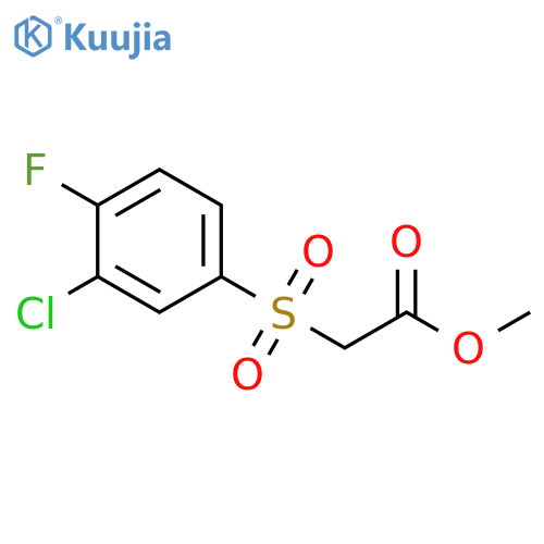 (3-Chloro-4-fluoro-benzenesulfonyl)-acetic acid methyl ester structure