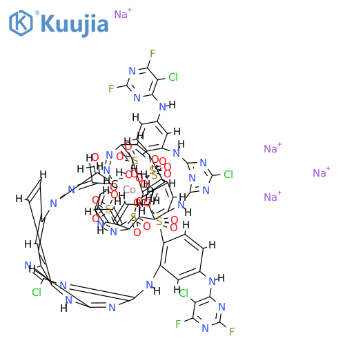 Cobaltate(7-), [5-[[4-chloro-6-[[5-[(5-chloro-2,6-difluoro-4-pyrimidinyl)amino]-2-sulfophenyl]amino]-1,3,5-triazin-2-yl]amino]-4-hydroxy-3-[(2-hydroxy-5-sulfophenyl)azo]-2,7-naphthalenedisulfonato(6-)][3-[[1-[4-[[4-chloro-6-[[5-[(5-chloro-2,6-difluoro-4-p structure