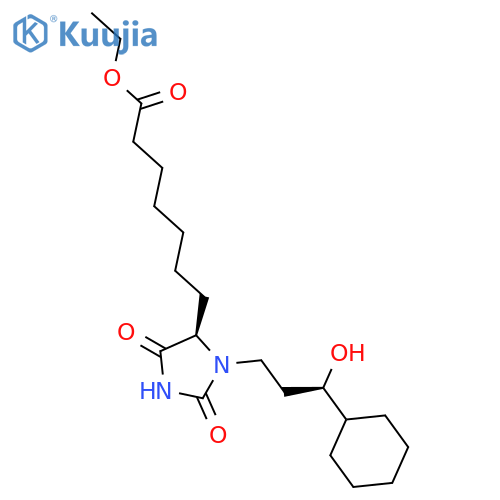 4-Imidazolidineheptanoicacid, 3-(3-cyclohexyl-3-hydroxypropyl)-2,5-dioxo-, ethyl ester, [R-(R*,R*)]-(9CI) structure