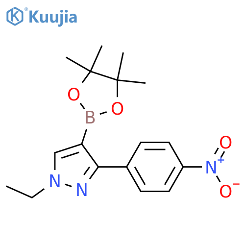 1-ethyl-3-(4-nitrophenyl)-4-(4,4,5,5-tetramethyl-1,3,2-dioxaborolan-2-yl)pyrazole structure