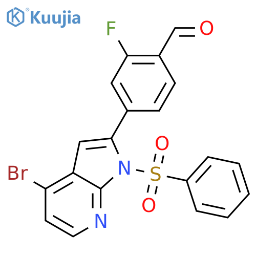 4-[4-bromo-1-(phenylsulfonyl)-1h-pyrrolo[2,3-b]pyridin-2-yl]-2-fl Uorobenzaldehyde structure