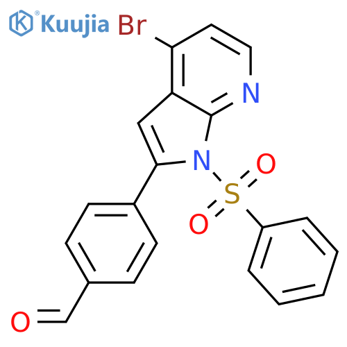 4-[4-bromo-1-(phenylsulfonyl)-1h-pyrrolo[2,3-b]pyridin-2-yl]benza Ldehyde structure