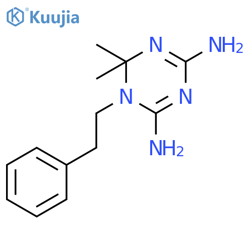 1,3,5-Triazine-2,4-diamine, 1,6-dihydro-6,6-dimethyl-1-(2-phenylethyl)- structure