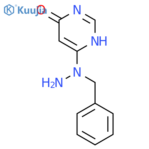 4(1H)-Pyrimidinone, 6-[1-(phenylmethyl)hydrazino]- structure