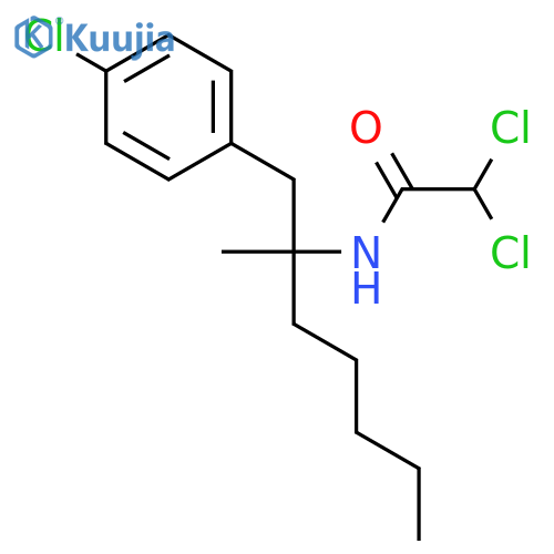 2,2-dichloro-N-[1-(4-chlorophenyl)-2-methylheptan-2-yl]acetamide structure