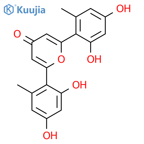 4H-Pyran-4-one,2,6-bis(2,4-dihydroxy-6-methylphenyl)- structure
