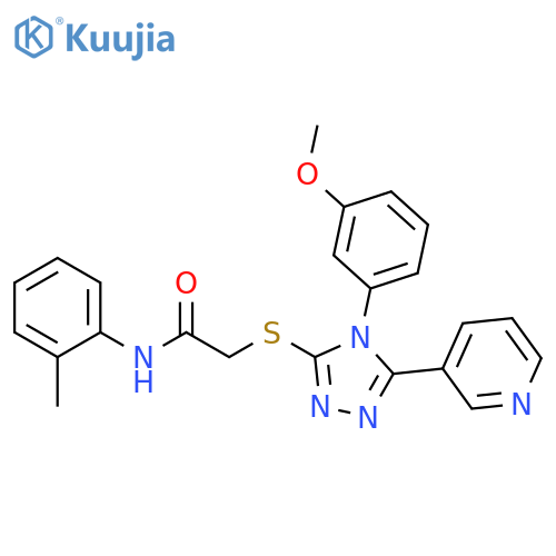 Acetamide,  2-[[4-(3-methoxyphenyl)-5-(3-pyridinyl)-4H-1,2,4-triazol-3-yl]thio]-N-(2-methylphenyl)- structure