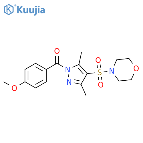 4-{1-(4-methoxybenzoyl)-3,5-dimethyl-1H-pyrazol-4-ylsulfonyl}morpholine structure