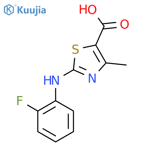 2-[(2-Fluorophenyl)amino]-4-methyl-1,3-thiazole-5-carboxylic acid structure