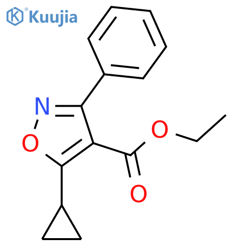 5-cyclopropyl-3-phenyl-isoxazole-4-carboxylic acid ethyl ester structure