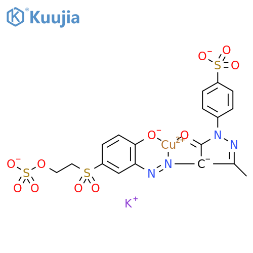 dipotassium [4-[4,5-dihydro-4-[[2-hydroxy-5-[[2-(sulphooxy)ethyl]sulphonyl]phenyl]azo]-3-methyl-5-oxo-1H-pyrazol-1-yl]benzenesulphonato(4-)]cuprate(2-) structure