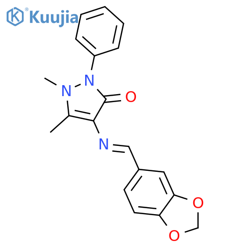 4-(Piperonylideneamino)antipyrine structure