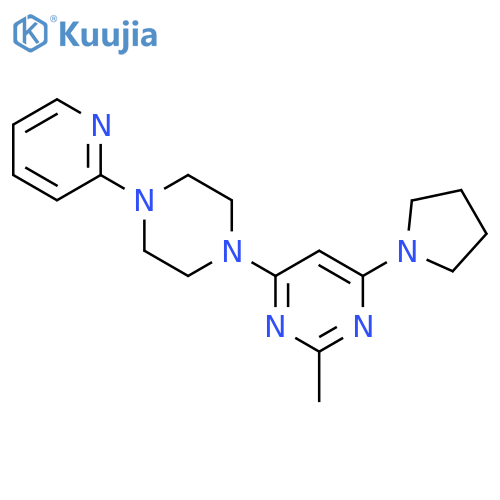 2-methyl-4-4-(pyridin-2-yl)piperazin-1-yl-6-(pyrrolidin-1-yl)pyrimidine structure