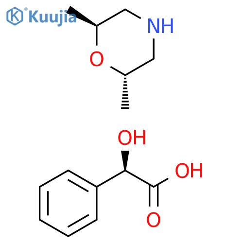 (2S,6S)-2,6-dimethylmorpholine;(2R)-2-hydroxy-2-phenyl-acetic acid structure