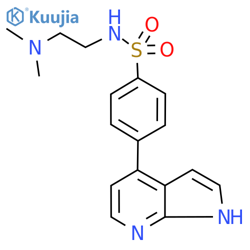 N-(2-(dimethylamino)ethyl)-4-(1H-pyrrolo[2,3-b]pyridin-4-yl)benzenesulfonamide structure