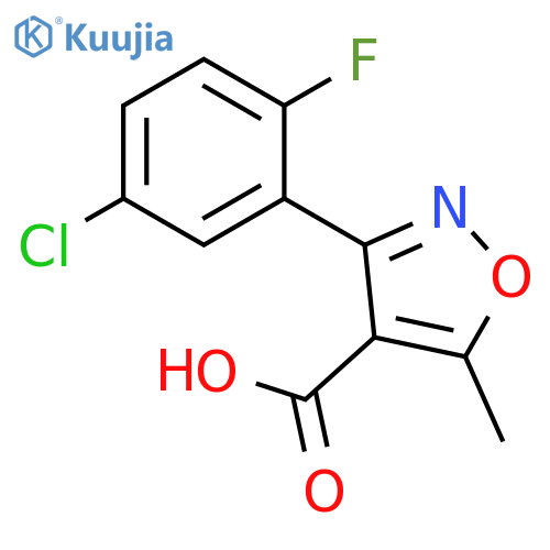 4-Isoxazolecarboxylic acid, 3-(5-chloro-2-fluorophenyl)-5-methyl- structure