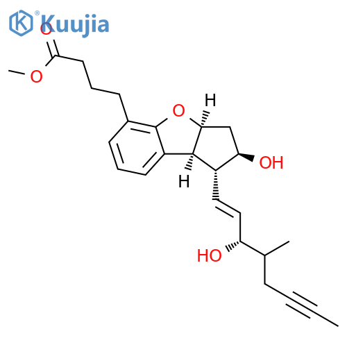 1H-Cyclopenta[b]benzofuran-5-butanoic acid, 2,3,3a,8b-tetrahydro-2-hydroxy-1-[(1E,3S)-3-hydroxy-4-methyl-1-octen-6-yn-1-yl]-, methyl ester, (1R,2R,3aS,8bS)- structure