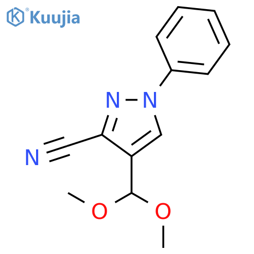 1H-Pyrazole-3-carbonitrile, 4-(dimethoxymethyl)-1-phenyl- structure