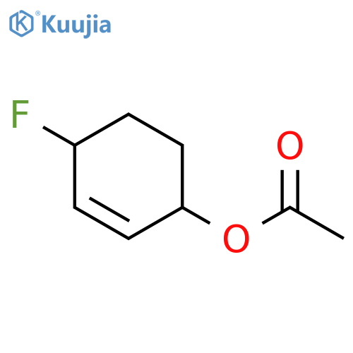 2-Cyclohexen-1-ol, 4-fluoro-, 1-acetate, (1R,4R)-rel- structure