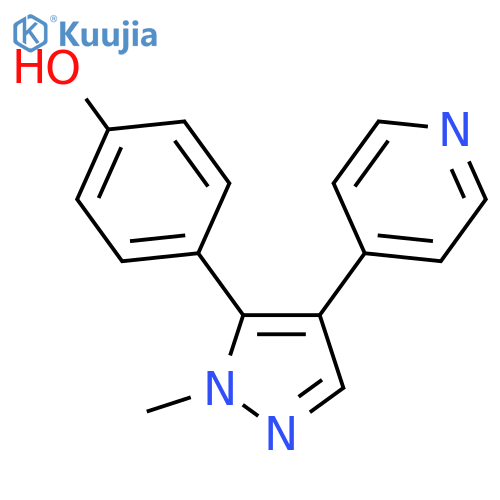 4-(1-methyl-4-pyridin-4-yl-1H-pyrazol-5-yl)phenol structure