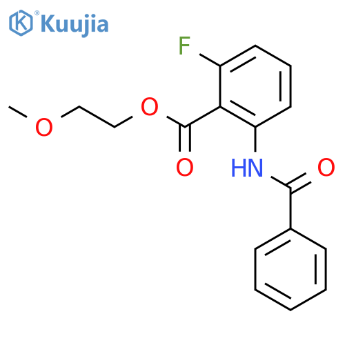 Benzoic acid, 2-(benzoylamino)-6-fluoro-, 2-methoxyethyl ester structure