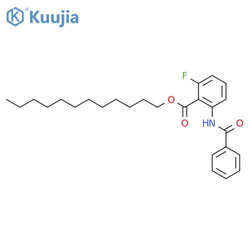 Benzoic acid, 2-(benzoylamino)-6-fluoro-, dodecyl ester structure