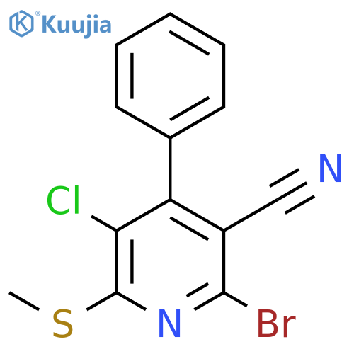 3-Pyridinecarbonitrile, 2-bromo-5-chloro-6-(methylthio)-4-phenyl- structure