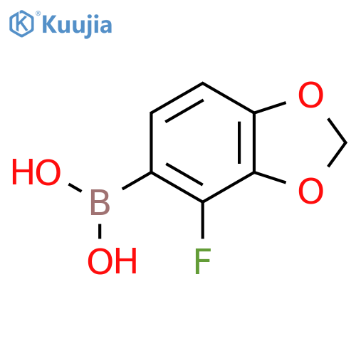 (4-fluorobenzo[d][1,3]dioxol-5-yl)boronic acid structure