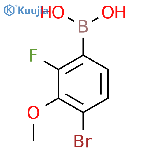 4-Bromo-2-fluoro-3-methoxyphenylboronic acid structure