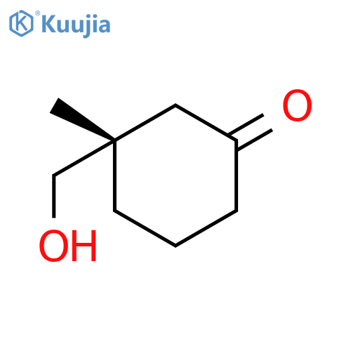 Cyclohexanone, 3-(hydroxymethyl)-3-methyl-, (S)- structure