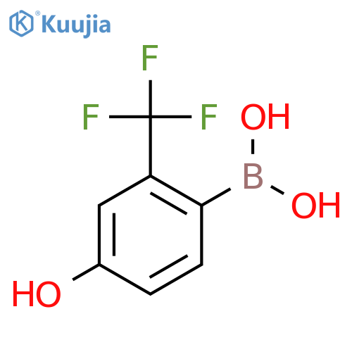 (4-Hydroxy-2-(trifluoromethyl)phenyl)boronic acid structure