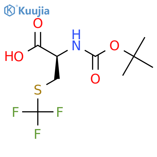 (2R)-2-[(2-methylpropan-2-yl)oxycarbonylamino]-3-(trifluoromethylsulfanyl)propanoic acid structure