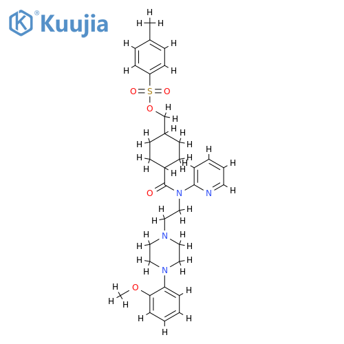 N-[2-[4-(2-methoxyphenyl)-1-piperazinyl]ethyl]-4-[[[(4-methylphenyl)sulfonyl]oxy]methyl]-N-2-pyridinylcyclohexanecarboxamide structure
