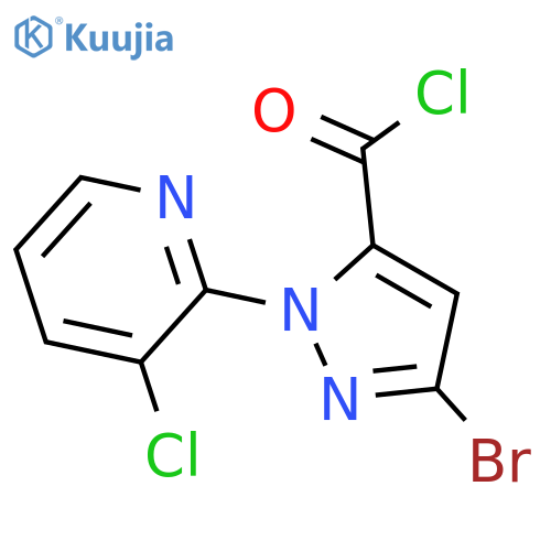 5-Bromo-2-(3-chloro-pyridin-2-yl)-2H-pyrazole-3-carbonyl chloride structure