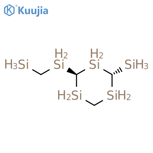 1,3,5-Trisilacyclohexane, 2-silyl-4-[(silylmethyl)silyl]-, trans- structure