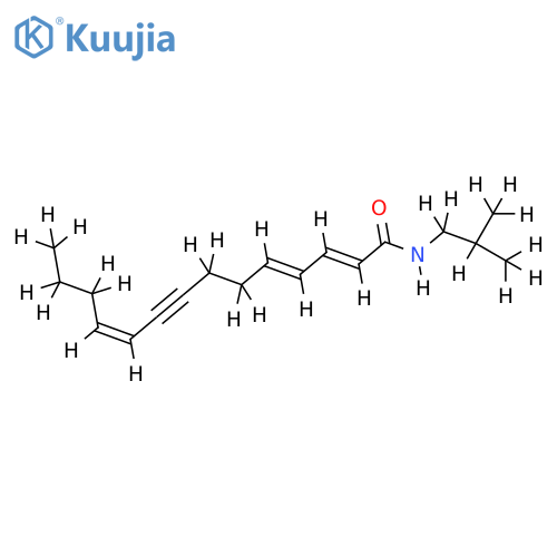 tetradeca-2t,4t,10c-trien-8-ynoic-iso-butylamide structure