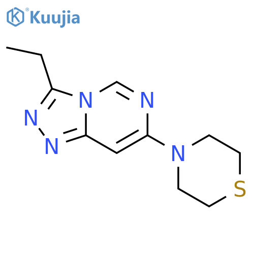 1,2,4-Triazolo[4,3-c]pyrimidine, 3-ethyl-7-(4-thiomorpholinyl)- structure