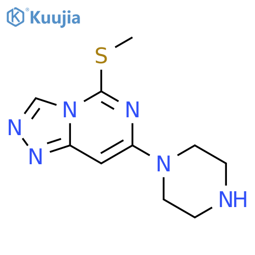 1,2,4-Triazolo[4,3-c]pyrimidine, 5-(methylthio)-7-(1-piperazinyl)- structure