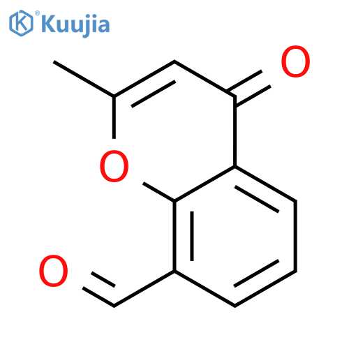 4H-1-Benzopyran-8-carboxaldehyde, 2-methyl-4-oxo- structure